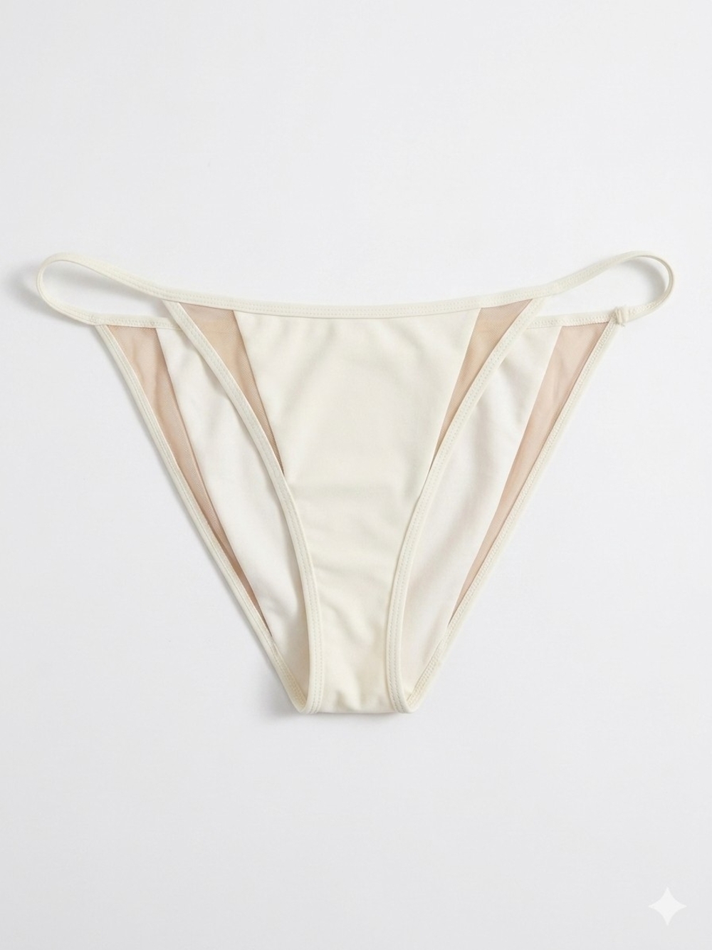 Lovers + Friends Cream Bikini Bottom with Minimal Tag Detail